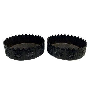 Vintage Regaline Black Plastic Bowl Set Starburst Design Stackable Halloween USA